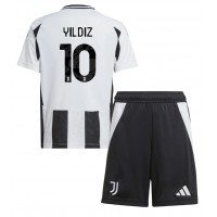 Camiseta Juventus Kenan Yildiz #10 Primera Equipación Replica 2024-25 para niños mangas cortas (+ Pantalones cortos)